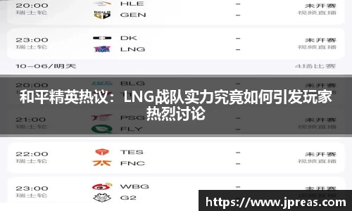 和平精英热议：LNG战队实力究竟如何引发玩家热烈讨论
