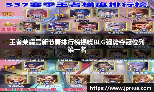 王者荣耀最新节奏排行榜揭晓BLG强势夺冠位列第一名